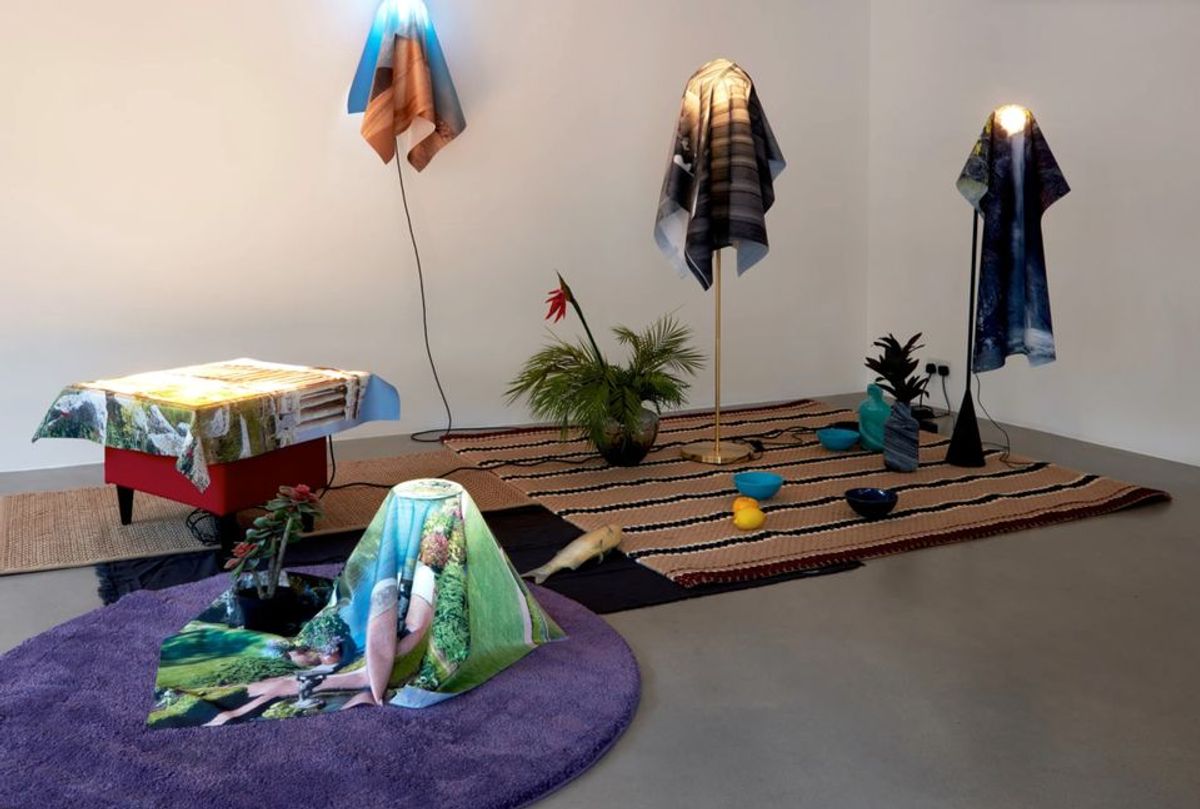 Installation view of Nabuqi, Edouard Malingue at Sadie Coles, Davies Street, who are participating in Condo London 2020 Photo by Robert Glowacki