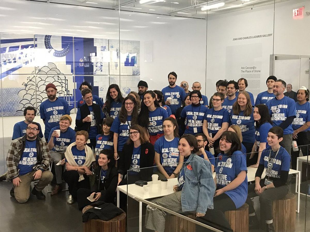 New Museum employees during their union organising campaign