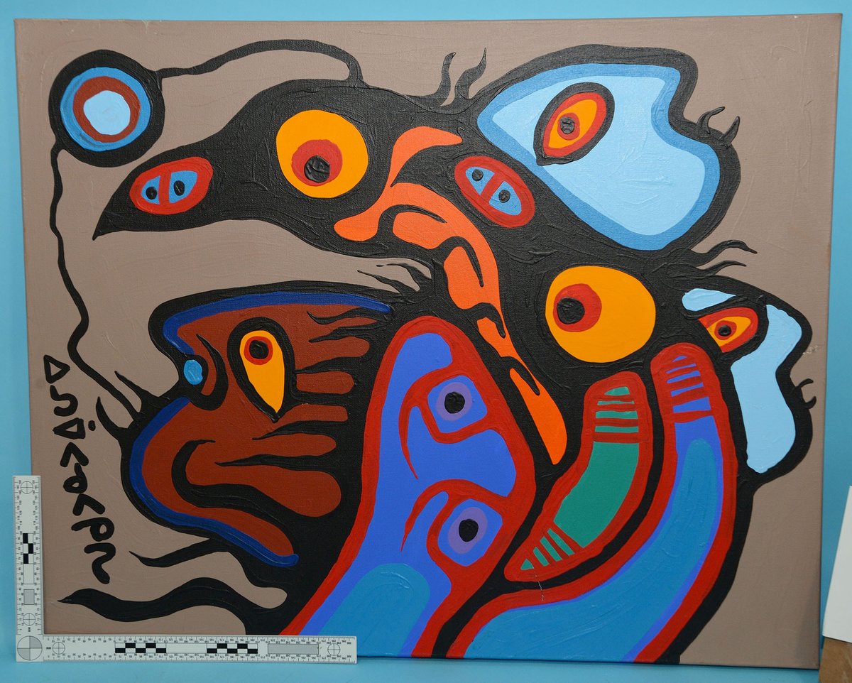 A painting in the style of Norval Morrisseau seized by the Ontario Provincial Police Courtesy Ontario Provincial Police