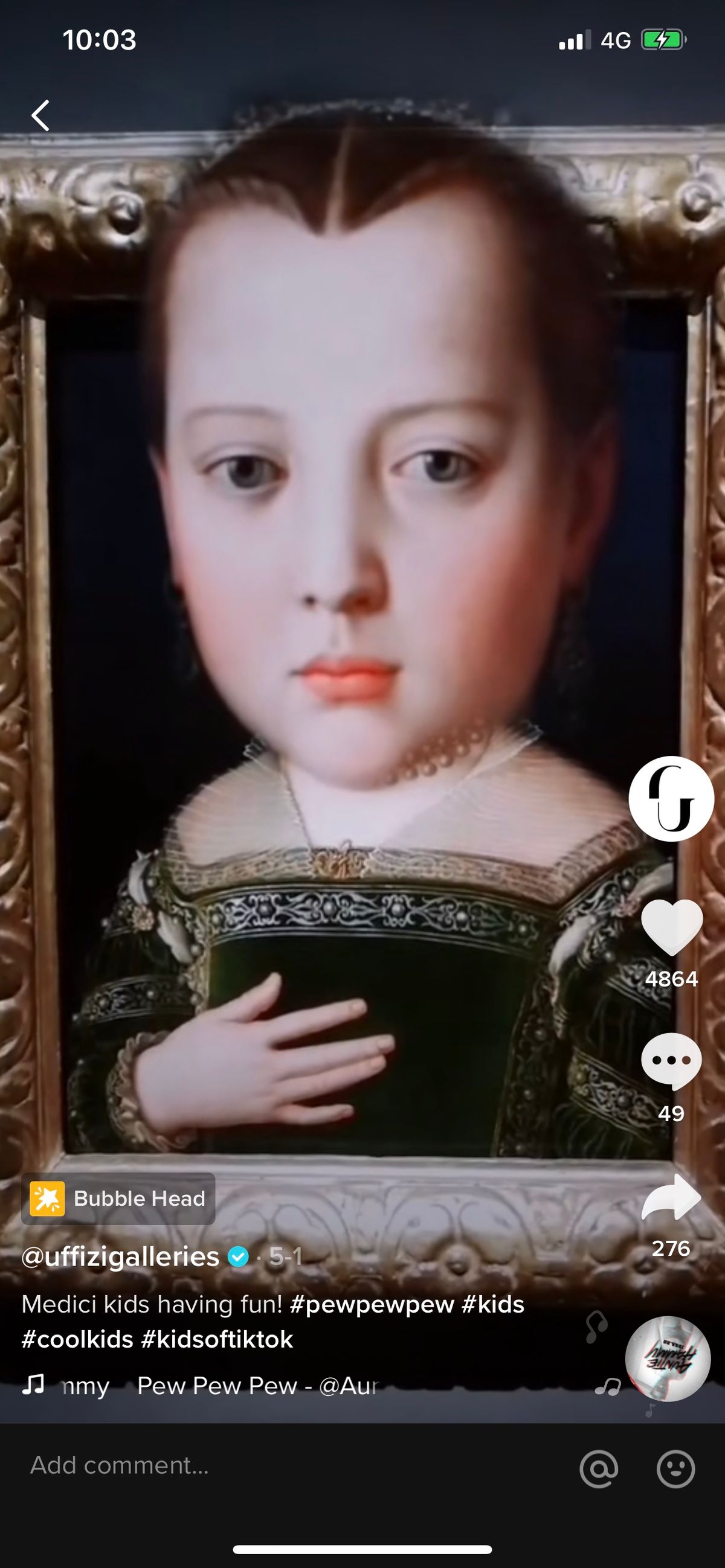Medici kids on TikTok courtesy Uffizi Galleries