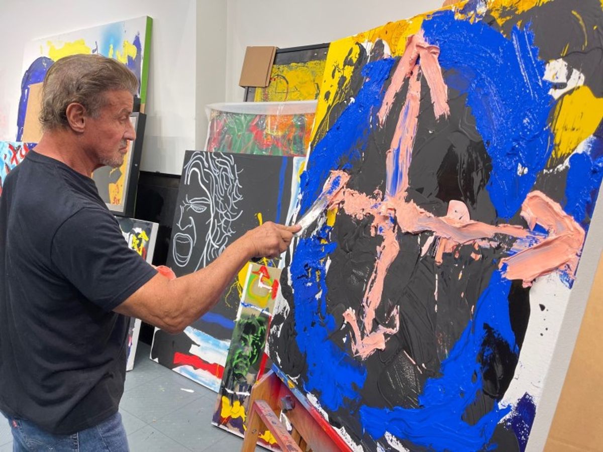 Sylvester Stallone in the studio
Courtesy of Galerie Gmurzynska and Sylvester Stallone