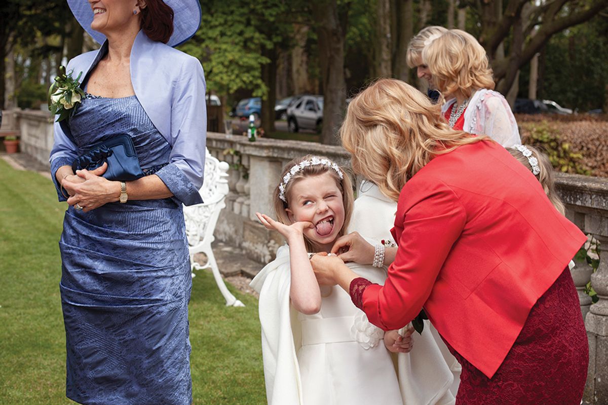 Ian Weldon’s work, including Untitled, celebrates the unguarded moments that take place on the big day © Martin Parr Foundation/Ian Weldon