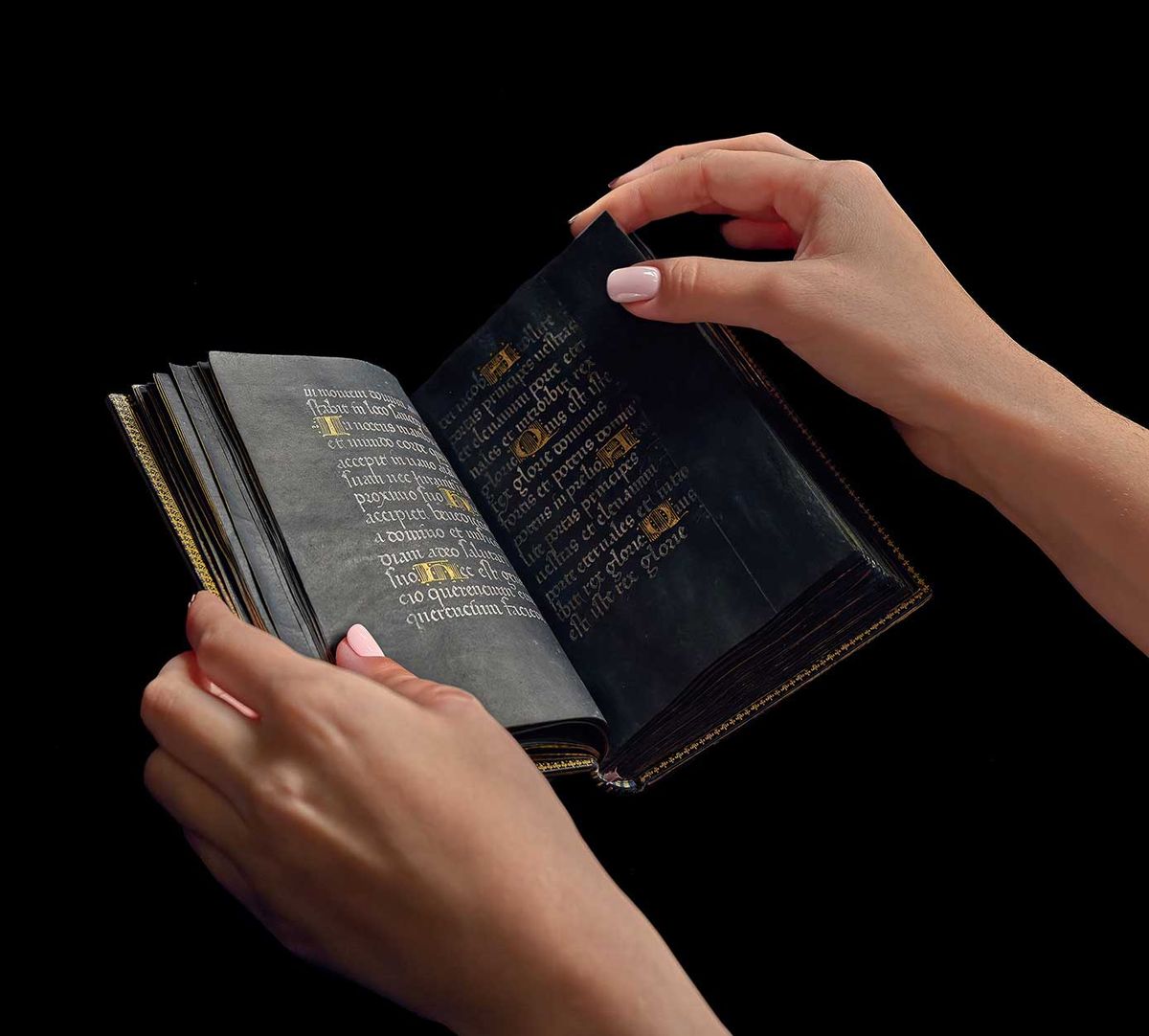 The Black Book of Hours is one of the most important objects in the Hispanic Society’s collection. The book will be rebound as part of its restoration, and its folios digitally recorded
Photo: Kirk Davis Swinehart; courtesy Hispanic Society Museum & Library