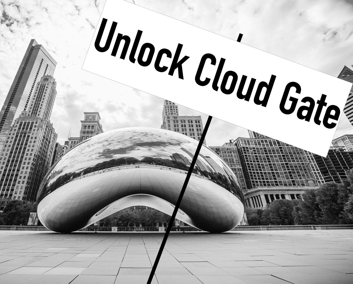 Illustration by The Art Newspaper. Cloud Gate photo by Christopher Alvarenga on Unsplash