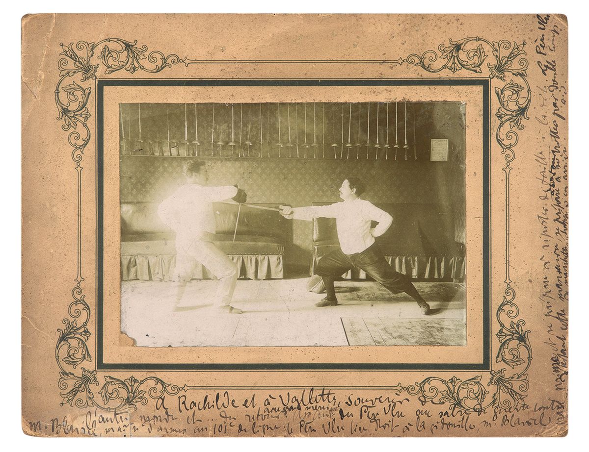 Touché! Alfred Jarry, on the right, with the fencing master Félix Blaviel in 1906 Courtesy of Robert J and Linda Klieger Stillman Pataphysics Collection