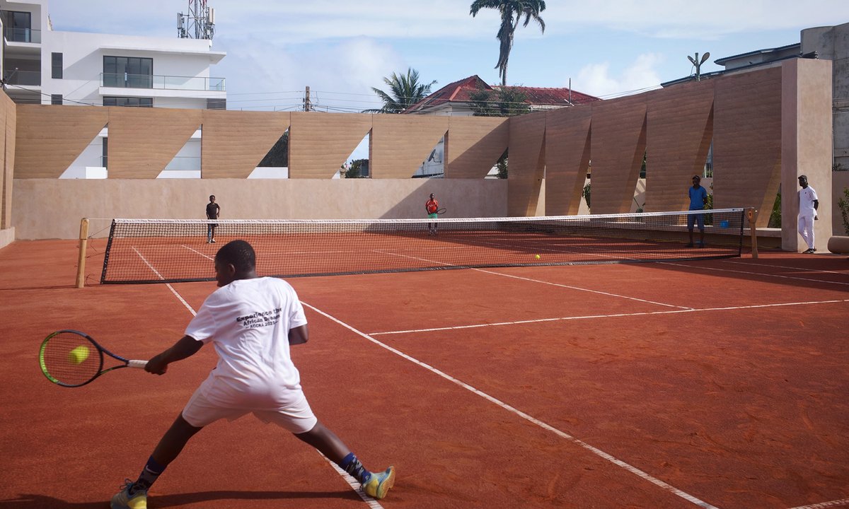 Amoako Boafo serves up a community tennis court in Ghana