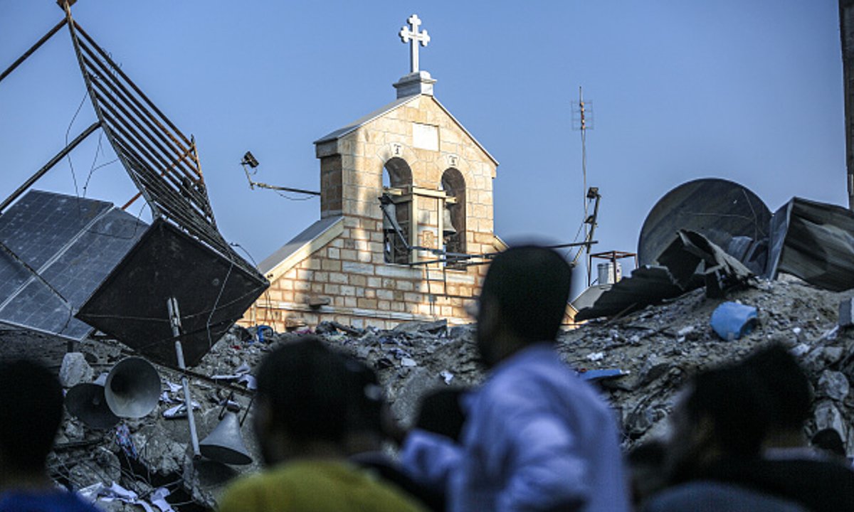 Historic Greek Orthodox church in Gaza hit by deadly missile strikes