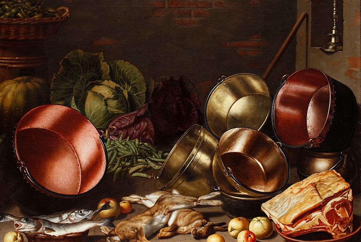Newly restored: Floris Gerritsz van Schooten's Kitchen utensils, meat and vegetables (around 1620-30) © The Fitzwilliam Museum, Cambridge