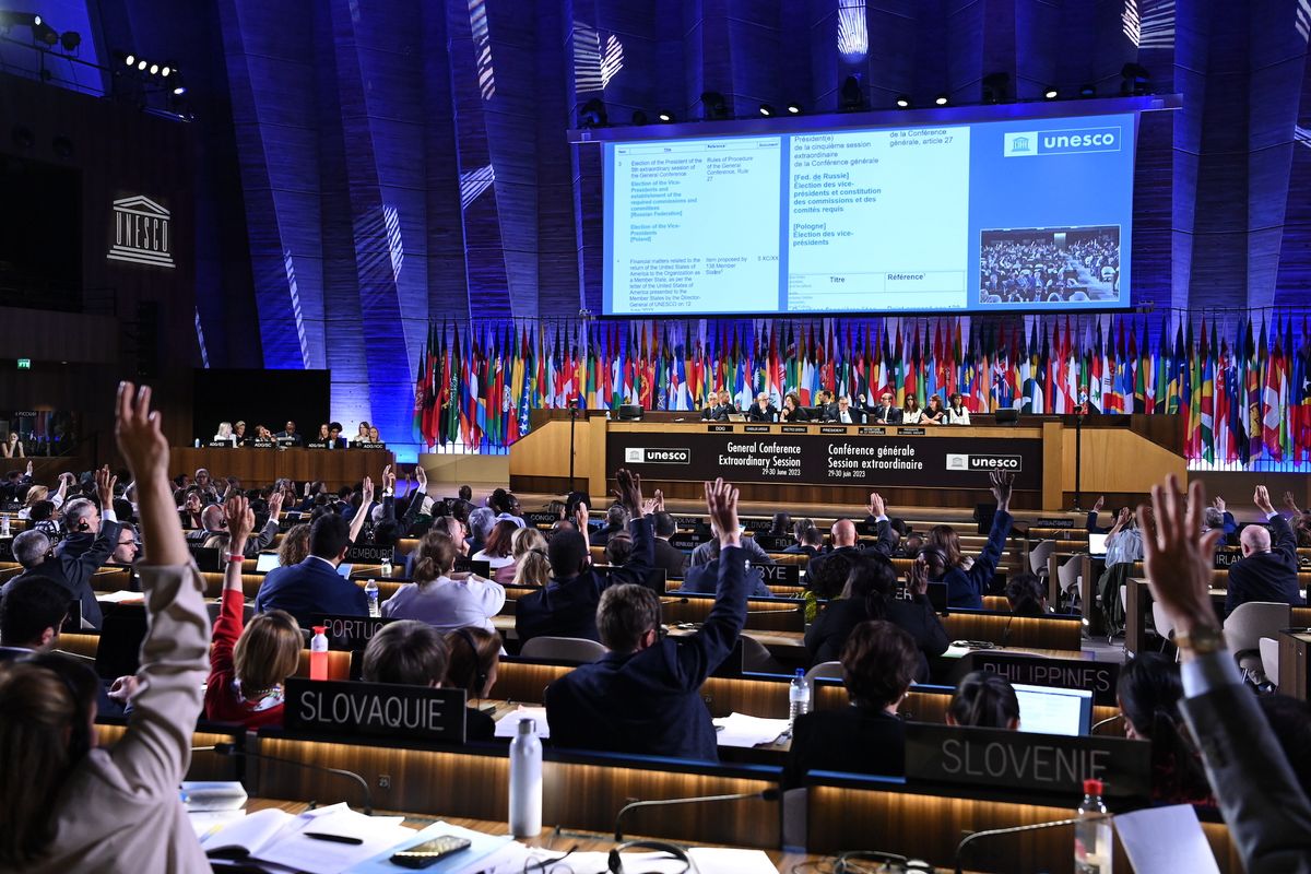 The extraordinary session of Unesco to readmit the United States, which was held in Paris on June 29 and 30 © UNESCO/Christelle ALIX
