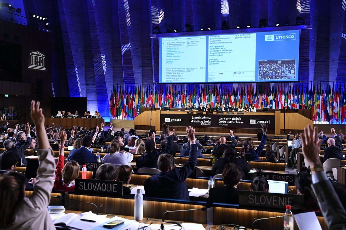 The extraordinary session of Unesco to readmit the United States, which was held in Paris on June 29 and 30 © UNESCO/Christelle ALIX