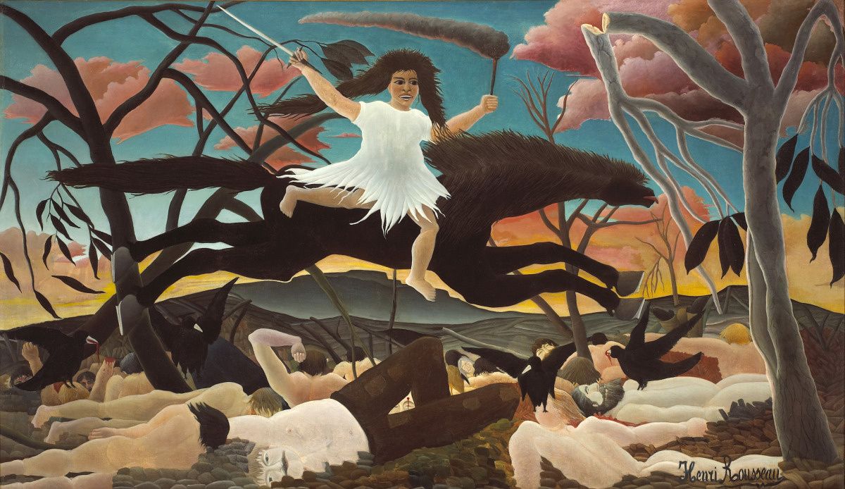Henri Rousseau’s La Guerre (around 1894), at the Musée de l’Orangerie, Paris © Musée d’Orsay, Dist. RMN-Grand Palais/Patrice Schmidt