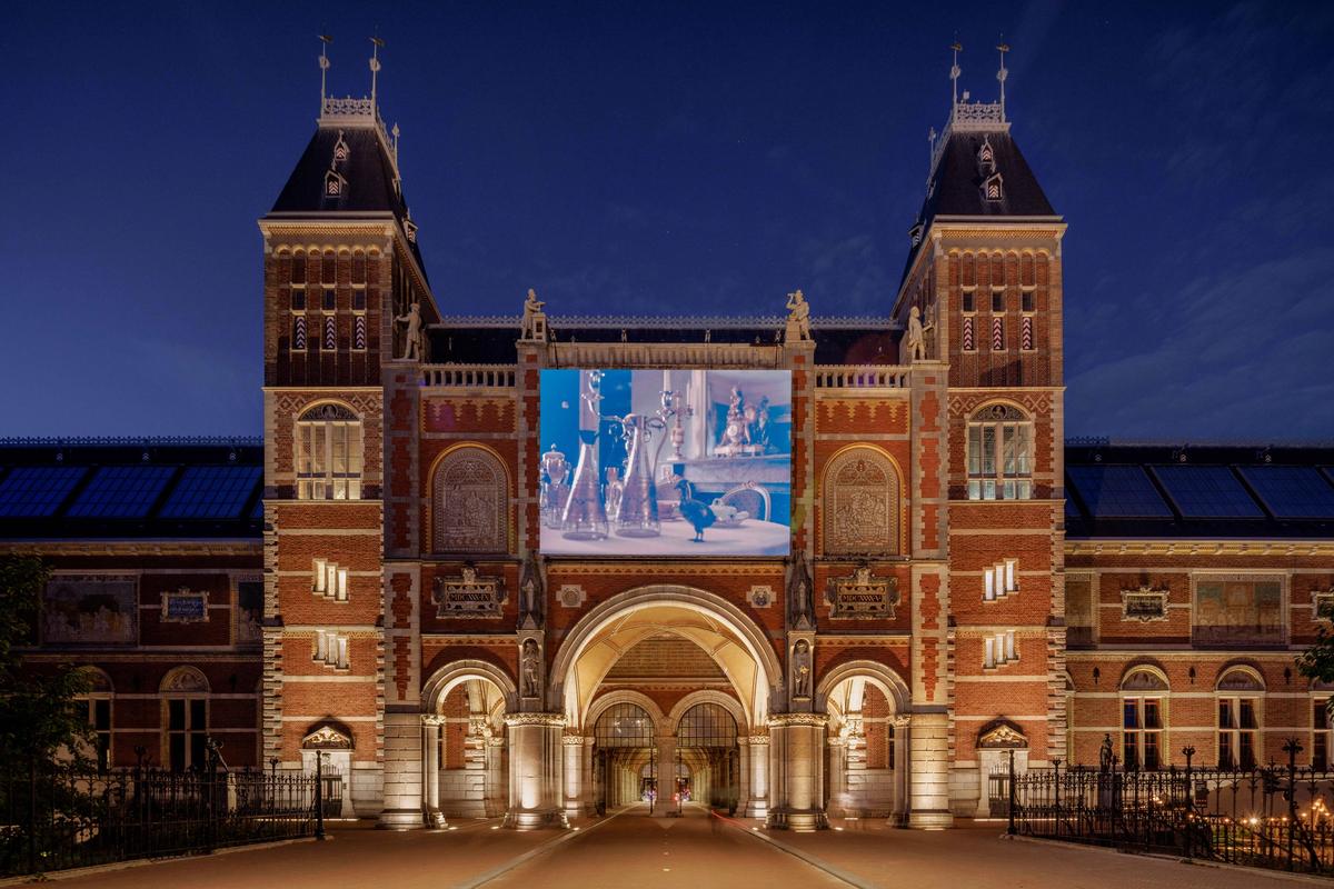 A still of Occupied City, shown projected on the walls of the Rijksmuseum
© Rijksmuseum, Jordi Huisman