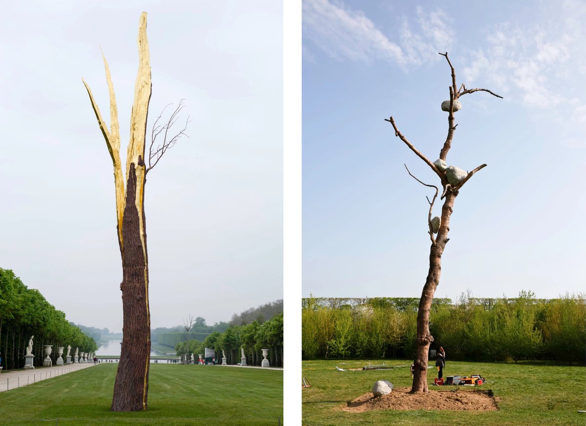 Left: Giuseppe Penone, Albero folgorato (Thunderstruck Tree), 2012, installation view Versailles 2013. Right: Giuseppe Penone, Idee di pietra – Ciliegio (Ideas of Stone - Cherry Tree), 2011, installation view Versailles 2013
© Archivio Penone