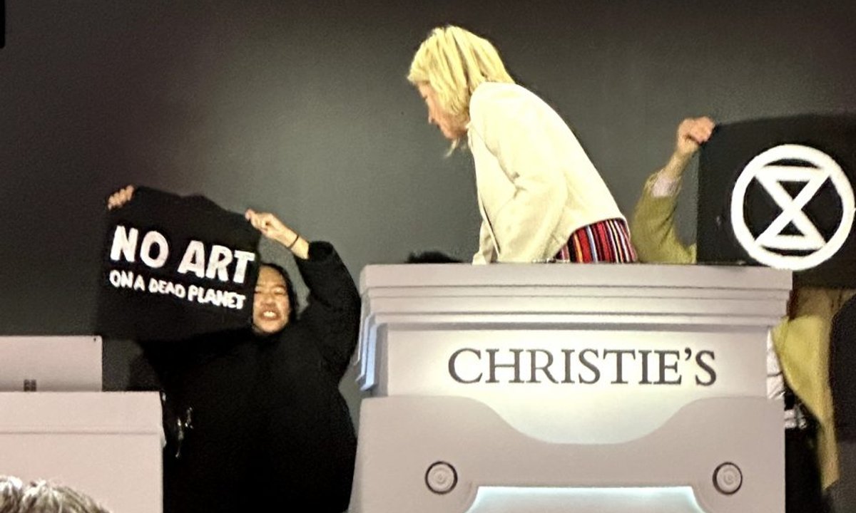 Climate activists disrupt Christie’s auction in New York