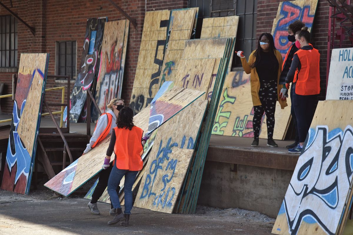 Memorialize the Movement is dedicated to the preservation of the plywood murals created in response to George Floyd’s death Photo: Chioma Uwagwu, courtesy of Memorialize The Movement