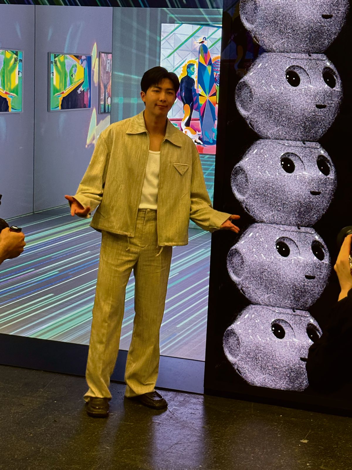 RM swapped the rigours of Korean military service for a more aesthetic experience at Art Basel 