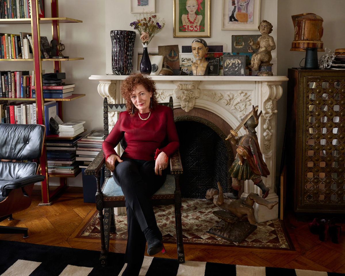 Nan Goldin in her Brooklyn, New York apartment, 2023

Photo: Jason SchmidtCourtesy the artist and Gagosian