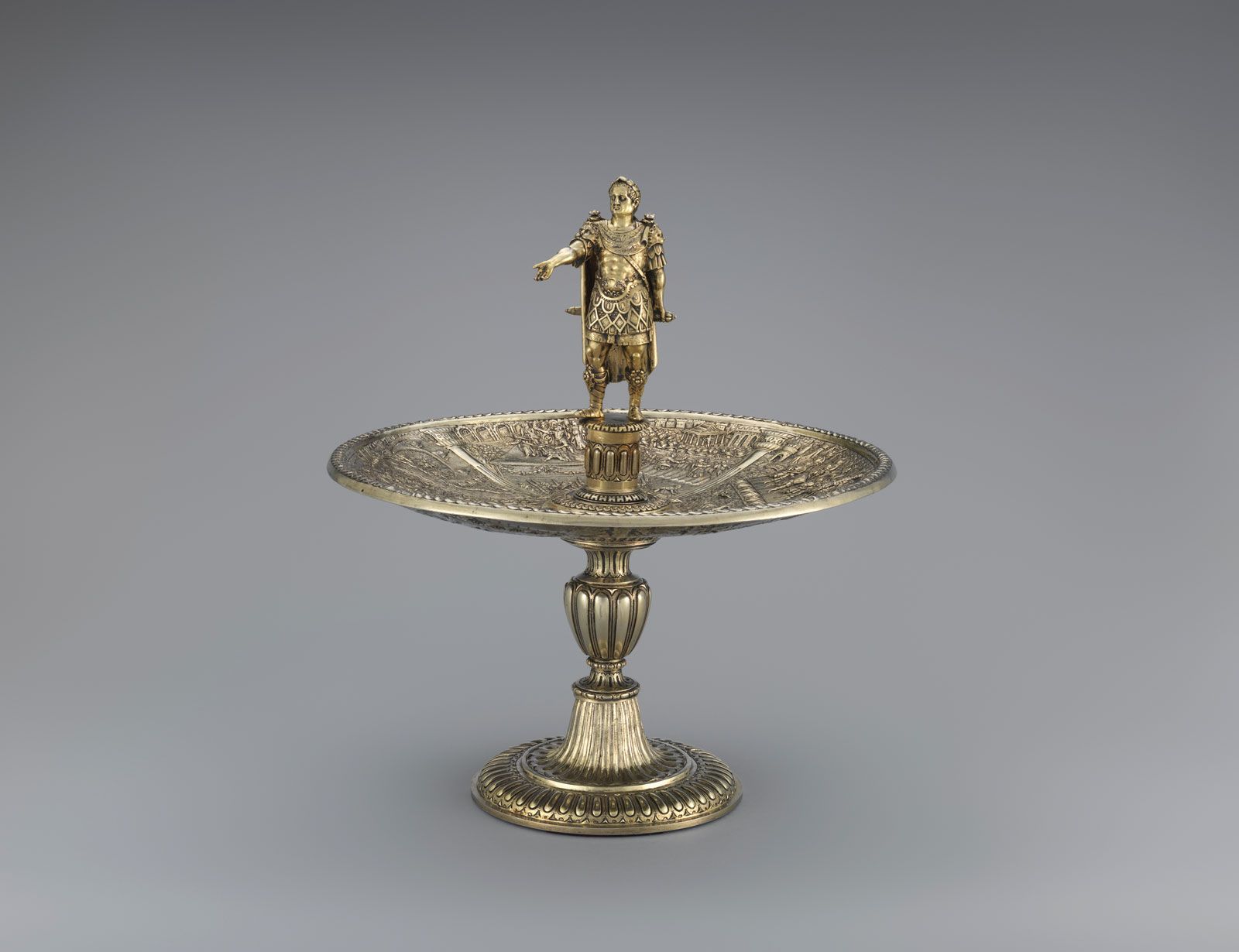 Galba figure and Caligula dish from the Aldobrandini Tazze, ca. 1587–99. The set is thought to have been made for the Habsburg dynasty The Metropolitan Museum of Art