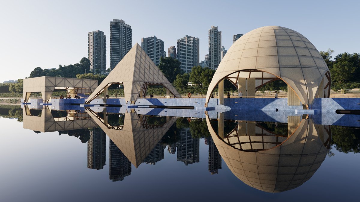 Rendering of IOA’s floating art pavilion in collaboration with METRO Arquitetos, which will launch during São Paulo art week on the city's Pinheiros River Courtesy Hoa Cultural Society