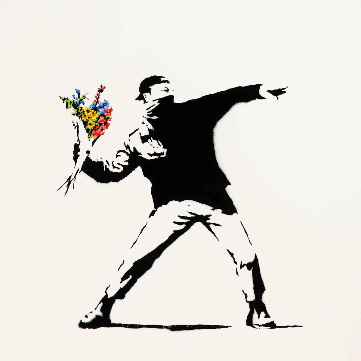 Banksy's Love is in the Air Courtesy of Sotheby's
