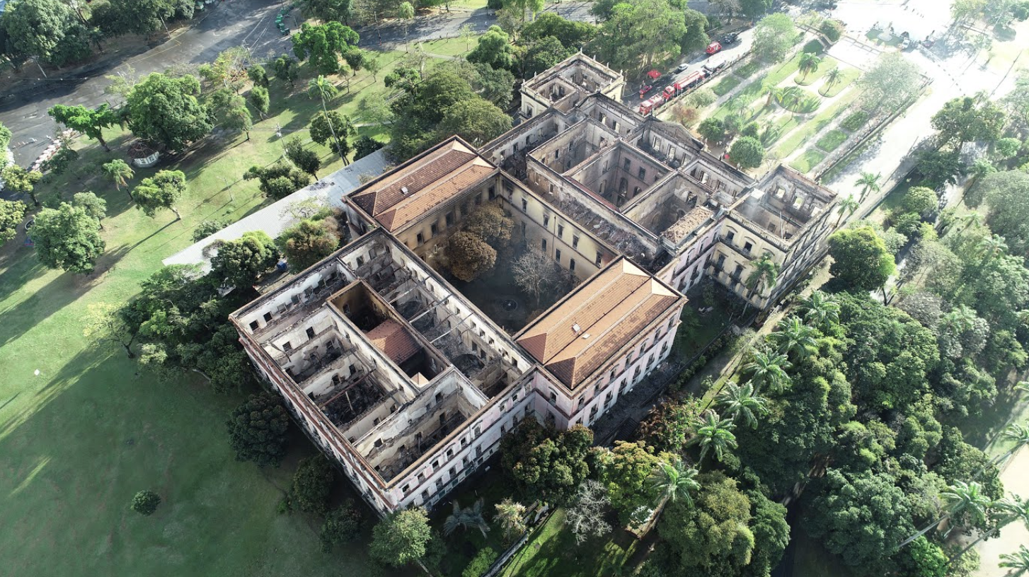 Aerial image after the 2 September fire at National Museum Marcelo Fortes and João Pascoli/Google Arts & Culture