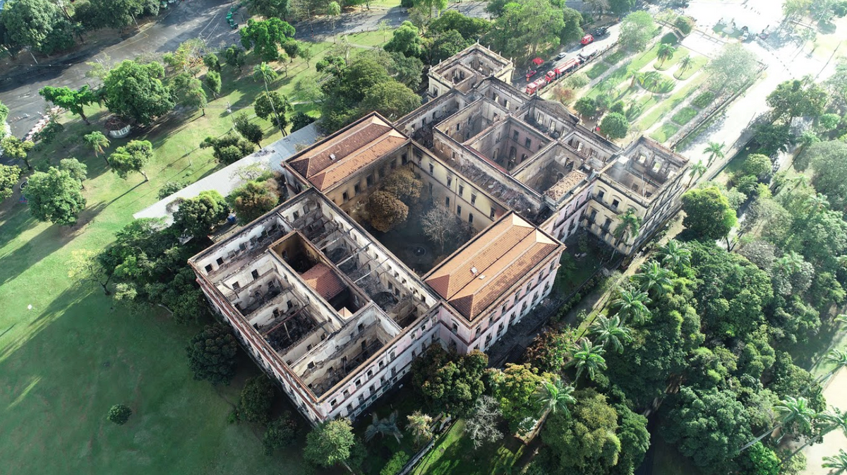 Aerial image after the 2 September fire at National Museum Marcelo Fortes and João Pascoli/Google Arts & Culture