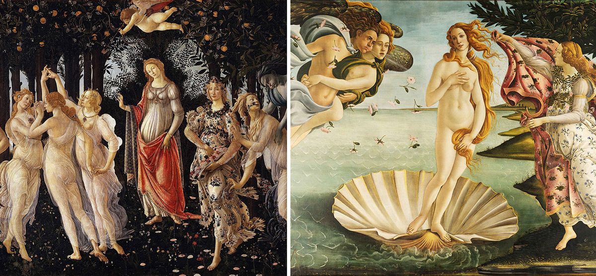 Sandro Botticelli’s Primavera (around 1480) and The Birth of Venus (around 1485)