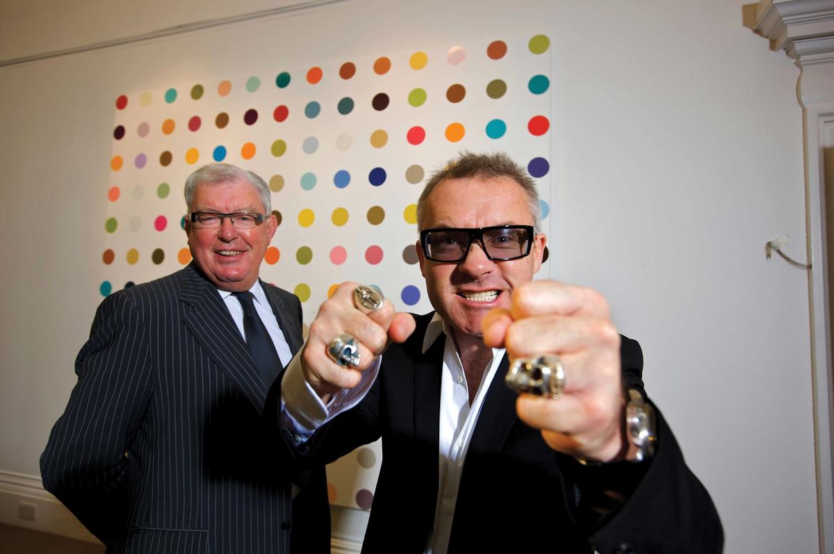 Damien Hirst with Frank Dunphy Martin Beddall/Alamy Stock Photo