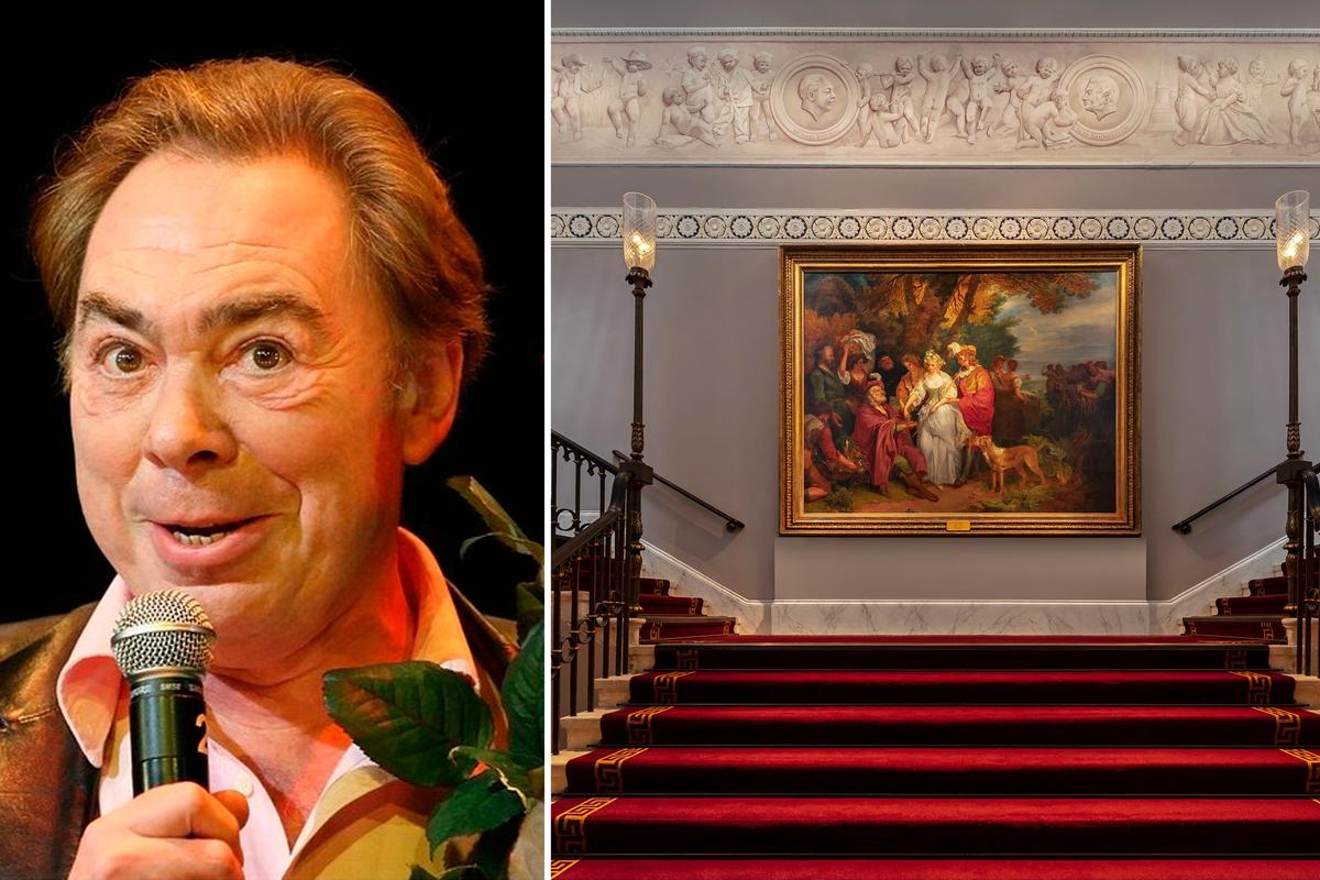 Andrew Lloyd Webber is showing some of his Pre-Raphaelite masterpieces at Theatre Royal Drury Lane. Pictured: William Hamilton's Love’s Labours Lost, Act IV, Scene 1 (1788) Webber: Effie/Wikimedia; Theatre: Courtesy of TM Lighting and Andrew Beasley Photography