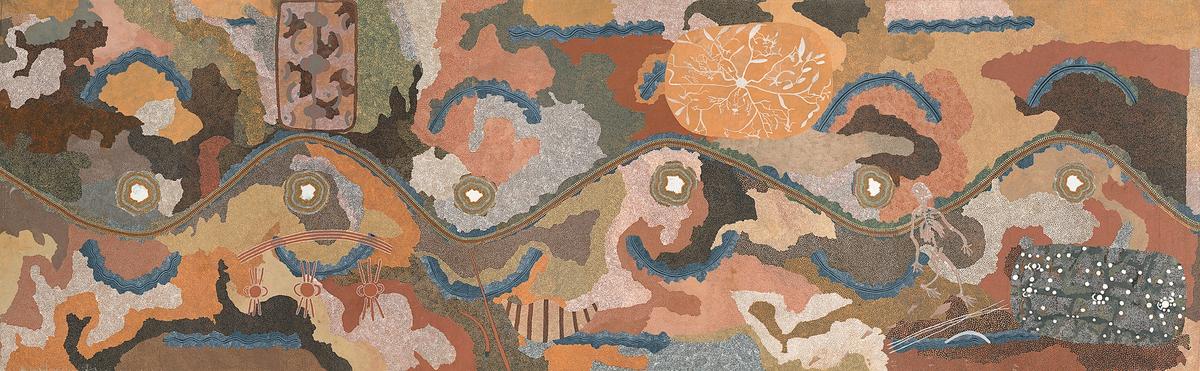Tim Leura Tjapaltjarri Anmatyerr, Clifford Possum Tjapaltjarri Anmatyerr Spirit Dreaming Through Napperby country (1980) © The Artists and their estates, licensed by Aboriginal Artists Agency / Copyright Agency, Australia