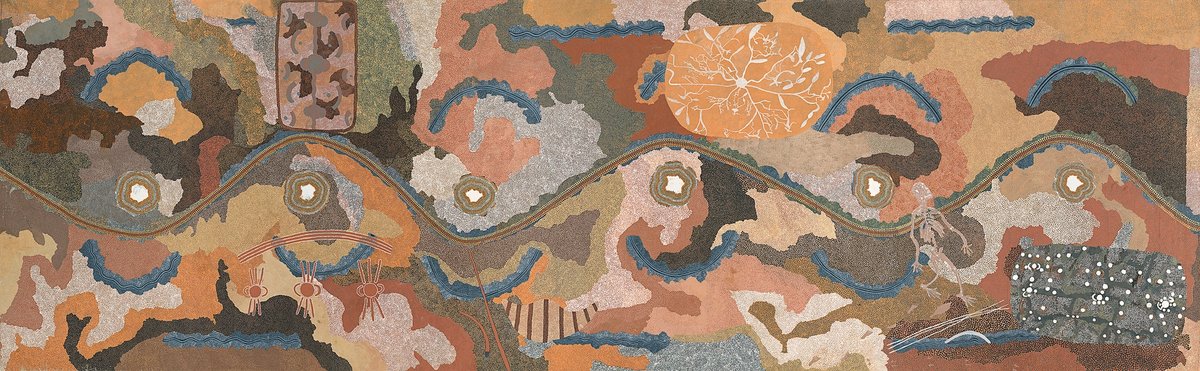 Tim Leura Tjapaltjarri Anmatyerr, Clifford Possum Tjapaltjarri Anmatyerr Spirit Dreaming Through Napperby country (1980) © The Artists and their estates, licensed by Aboriginal Artists Agency / Copyright Agency, Australia