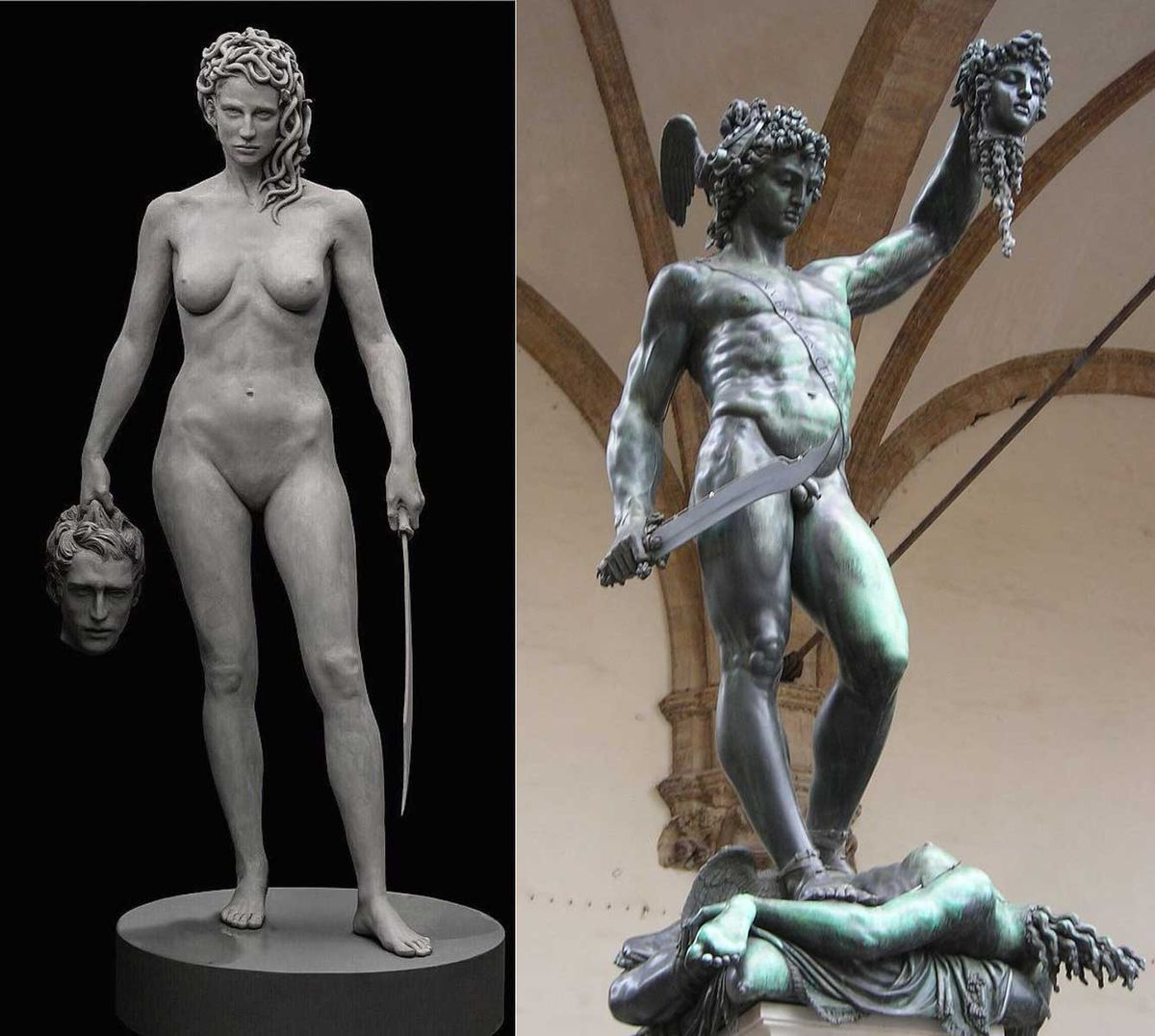 Luciano Garbati's sculpture Medusa With The Head of Perseus directly responds to Benvenuto Cellin’s more traditional take on the legend 