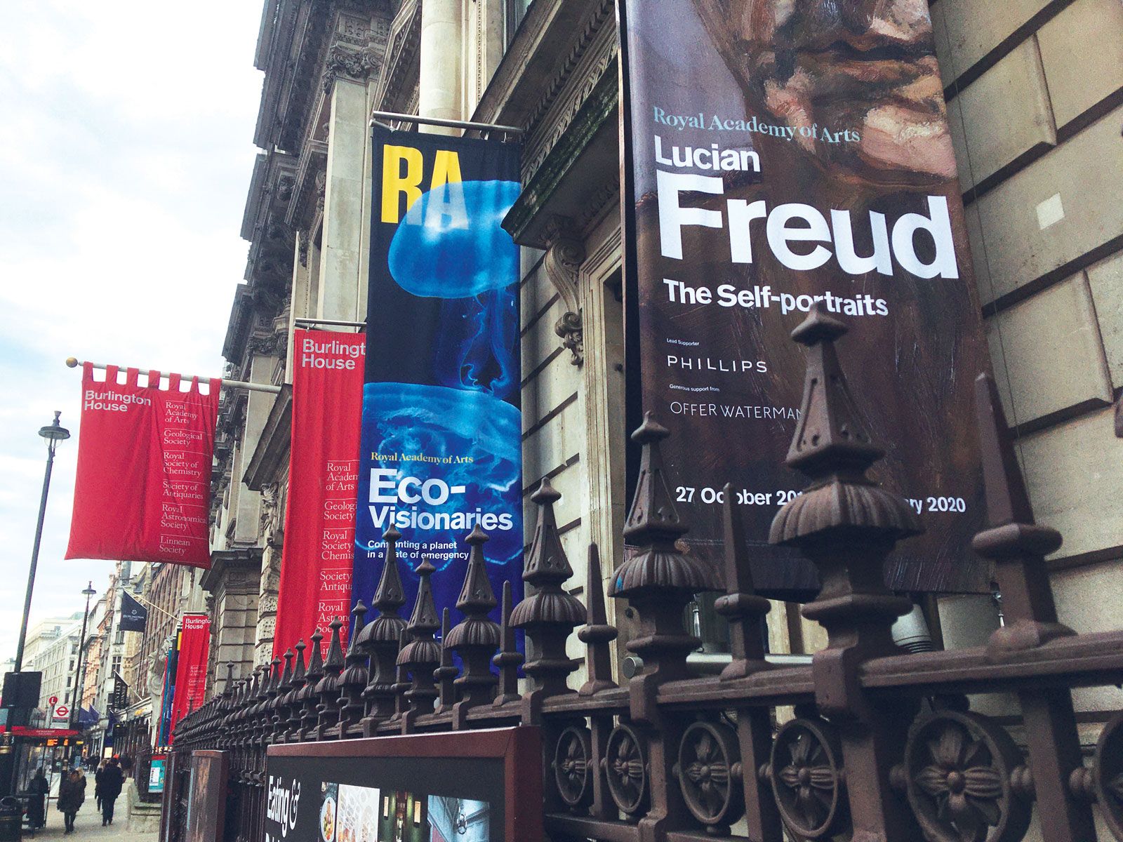 Auction house Phillips and dealer Offer Waterman featured on publicity for the Lucian Freud show at the Royal Academy they sponsored © Katherine Hardy