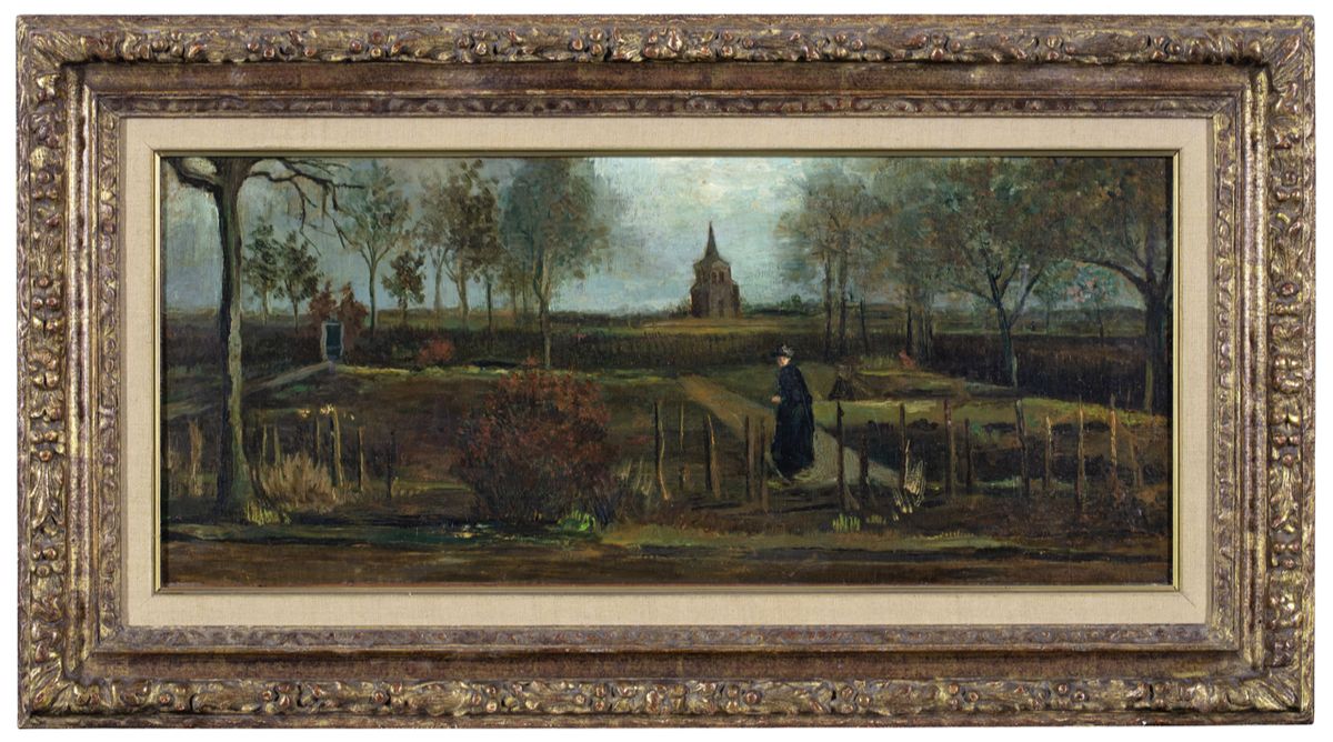 Vincent van Gogh’s The Parsonage Garden at Nuenen in Spring (1884) Courtesy of Groninger Museum, on loan from the municipality of Groningen. Photo: Marten de Leeuw