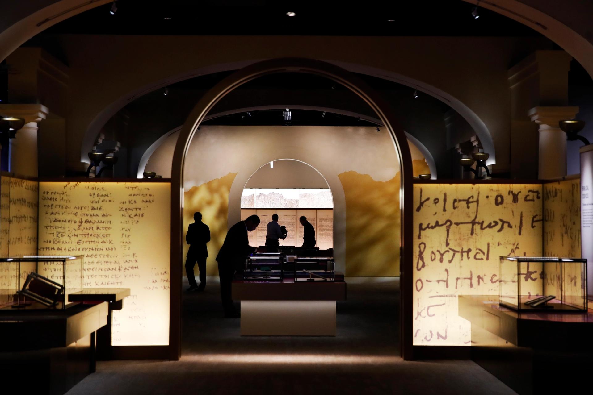 Exhibits are readied inside the Museum of the Bible, in Washington, DC AP Photo/Jacquelyn Martin