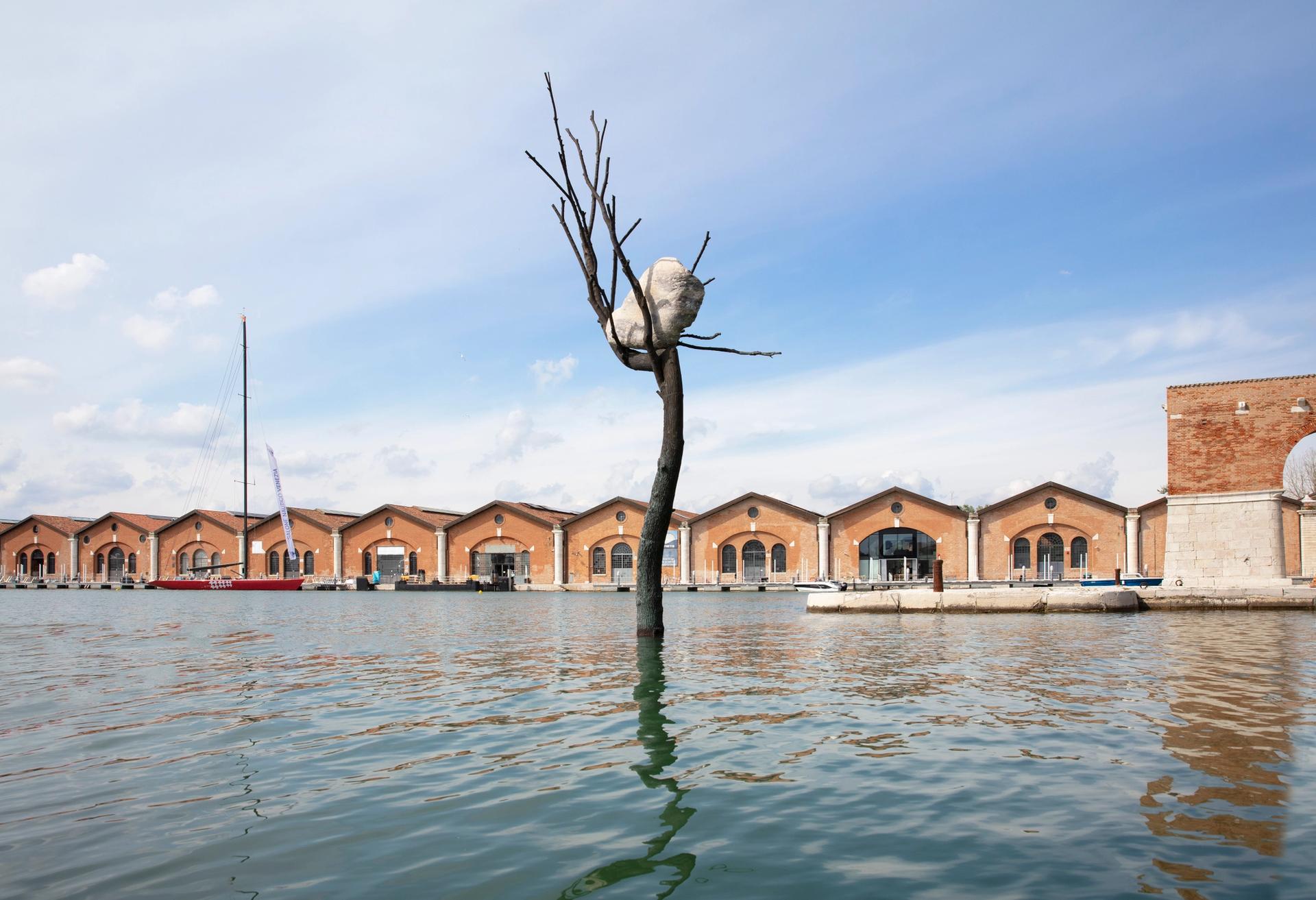 Giuseppe Penone's The Listener installation on view at the 17th International Architecture Exhibition - La Biennale di Venezia 2021. © Photo: Sebastiano Pellion di Persano. Courtesy of Vuslat Foundation and Giuseppe Penone