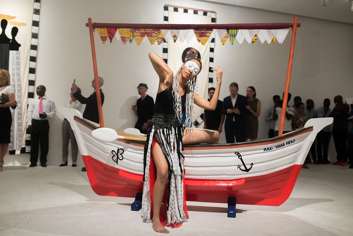 Akԑ yaaa heko. One does not take it anywhere by Paa Joe and Elisabeth Efua Sutherland Courtesy Gallery 1957, Accra. Photo Nii Odzenma.