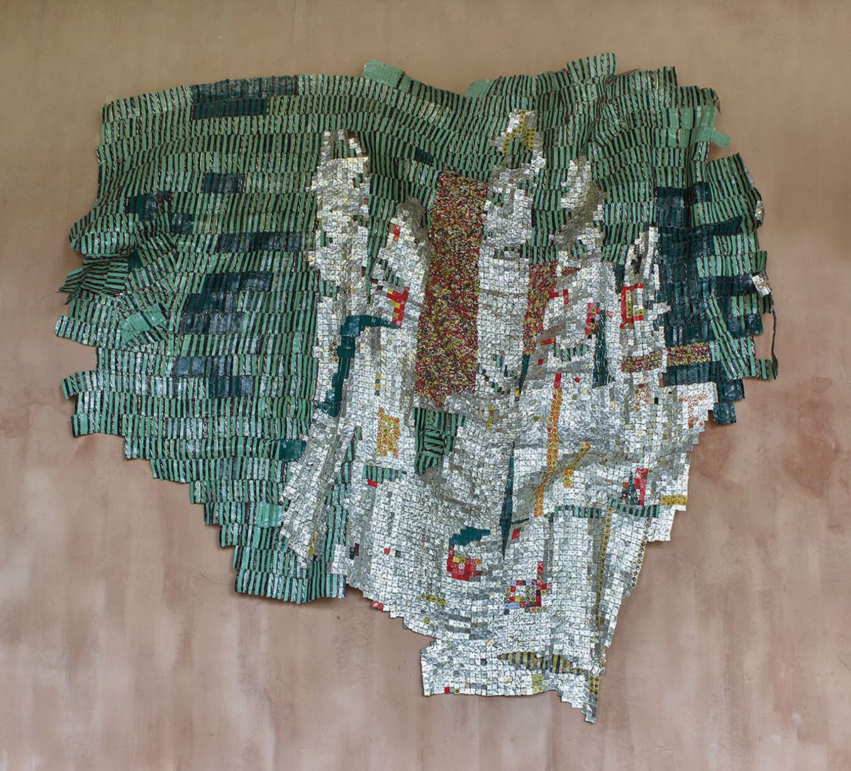 El Anatsui, Intimation (2014), with Axel Vervoordt at Brafa Axel Vervoordt