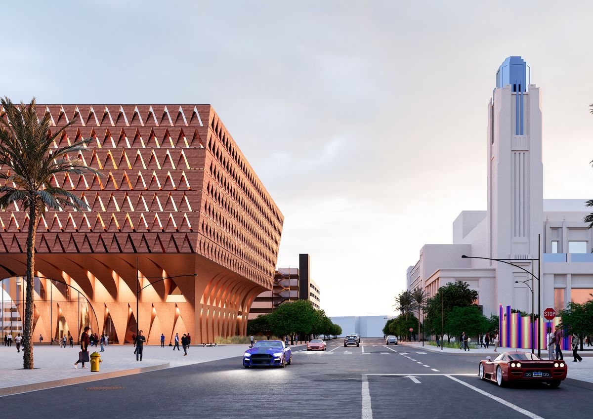 Preliminary concept design for the future Las Vegas Museum of Art Image: Kéré Architecture
