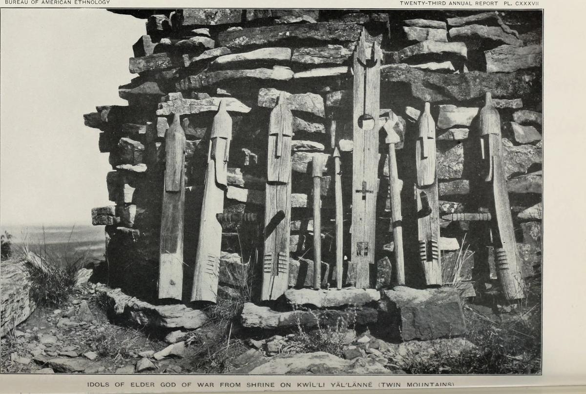 A group of Zuni war gods documented in the annual report of the Bureau of Ethnology to the Secretary of the Smithsonian Institution in 1904 Photo: John Wesley Powell