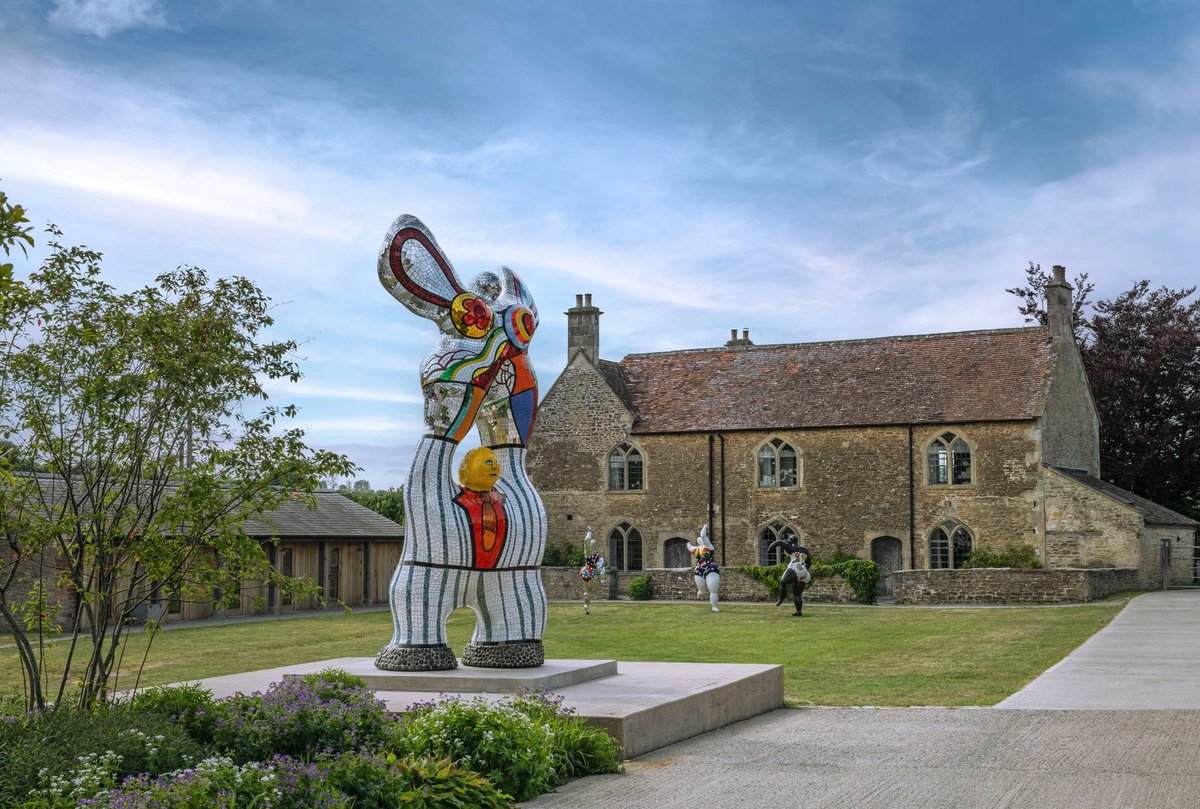 Working with the local community: installation view of Niki de Saint Phalle & Jean Tinguely: Myths & Machines at Hauser & Wirth Somerset Hauser © Niki Charitable Art Foundation. All Rights Reserved, DACS 2025. © Jean Tinguely, DACS 2025, Photo: Ken Adlard, Courtesy of the artists and Hauser & Wirth
