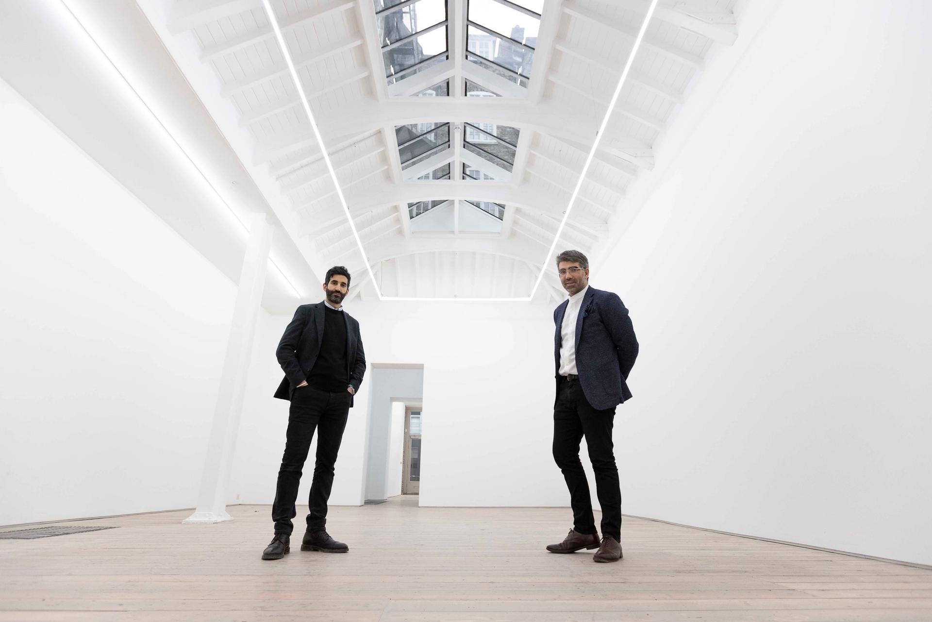 Jeremy Epstein and Charlie Fellowes in the new Edel Assanti gallery

Photo: Will Amlot. Courtesy Edel Assanti



