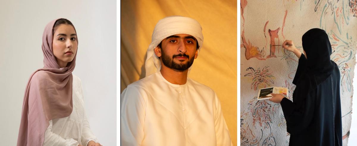 Artists Alla Abdunabi, Maktoum Al Maktoum and Salmah Almansoori were chosen for 2025's Beyond Emerging Artists programme at Abu Dhabi Art Photos: Courtesy the artists / Abu Dhabi Art