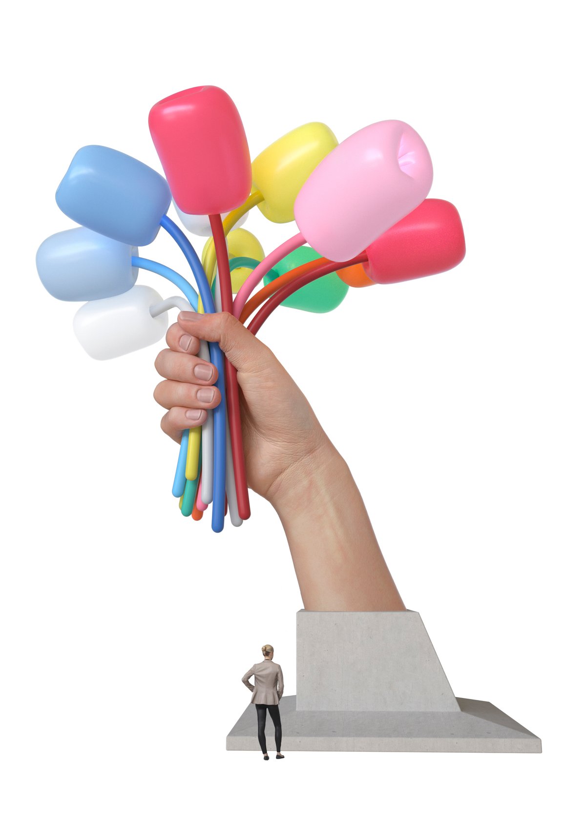 A rendering of Bouquet of Tulips (2016-19) by Jeff Koons © Jeff Koons. Courtesy Noirmontartproduction