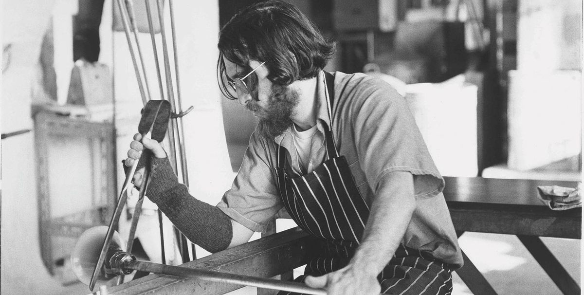 Sam Herman at the Royal College of Art, in London, where he was head of the Glass department in 1966-74 Courtesy of Frestonian Gallery