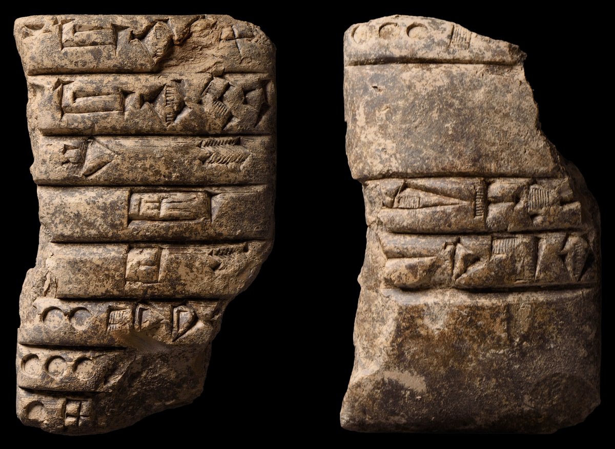 A clay tablet featuring the name of an Akkadian governor
Photo by Alberto Giannese; © The Girsu Project