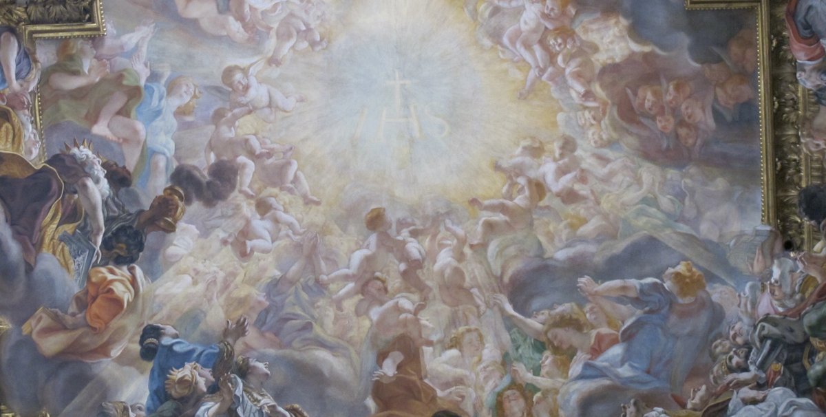 A detail of Baciccio's The Triumph of the Holy Name of Jesus A detail of Baciccio's The Triumph of the Holy Name of Jesus