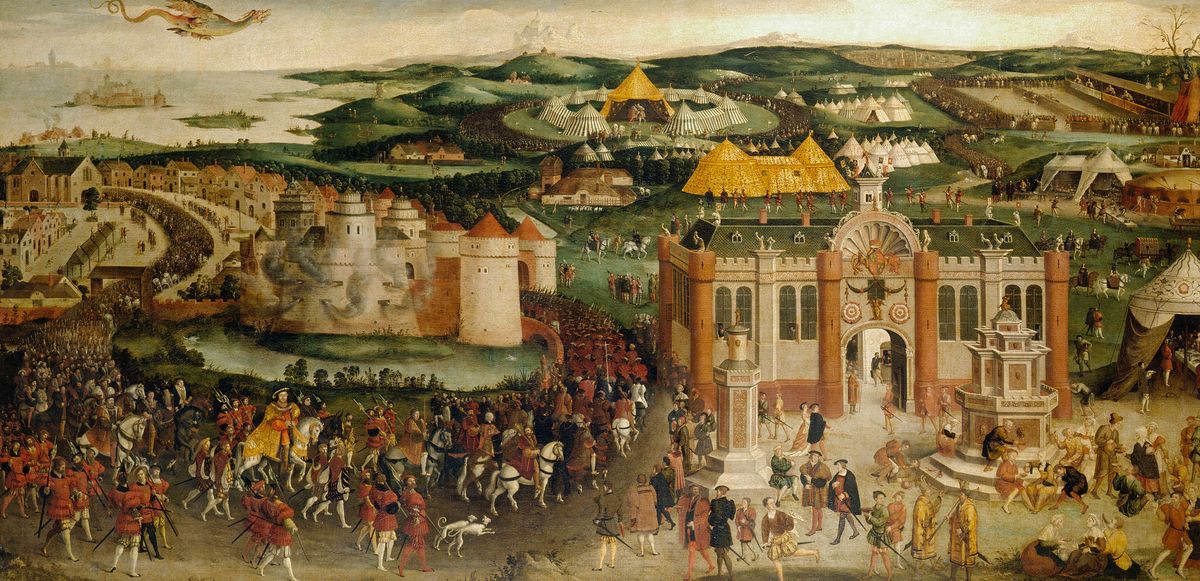 A painting of The Field of the Cloth of Gold (around 1545) from Hampton Court Palace Photo: Royal Collection Trust