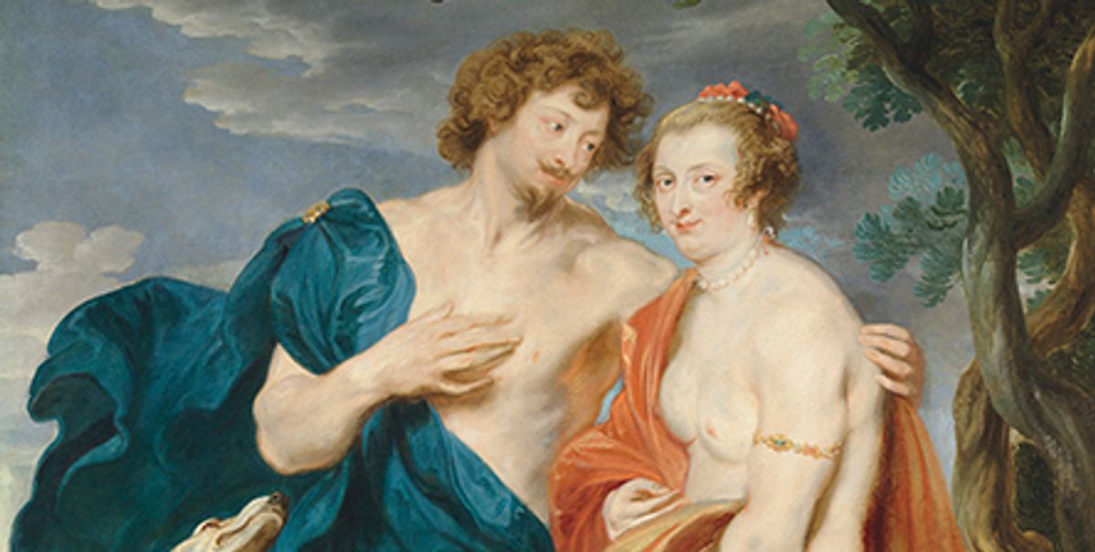 Anthony van Dyck, Double portrait of George Villiers, Marquess and later 1st Duke of Buckingham, and his wife, Katherine Manners, as Venus and Adonis (1620-21) Courtesy of Christie's