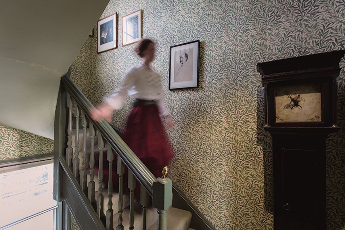 Emery Walker’s House, where the stairway area is covered in William Morris 1887 Willow Bough wallpaper Anna Kunst/Courtesy of Emery Walker's House